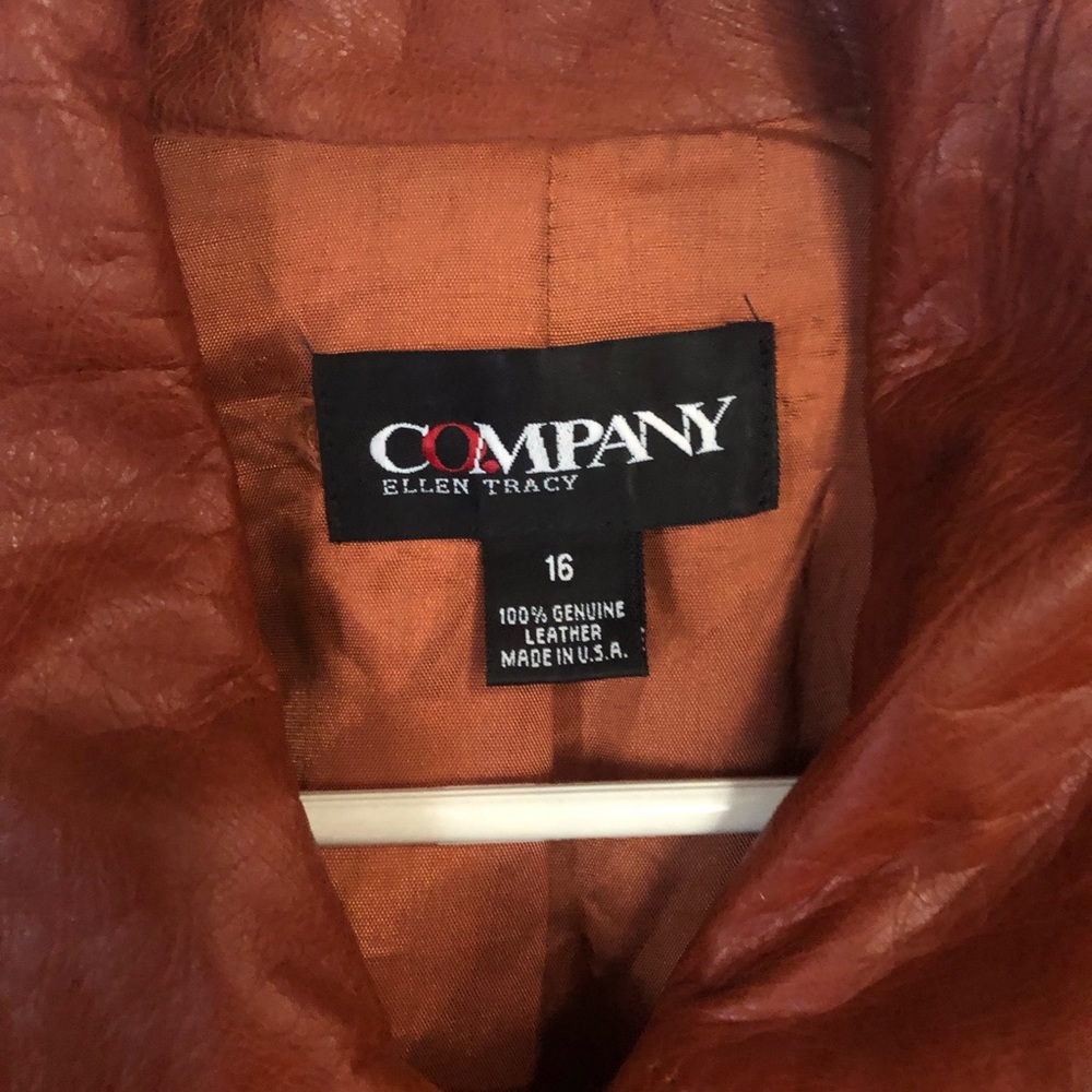 Leather Ellen Tracy button up jacket made in the USA beautiful supple leather